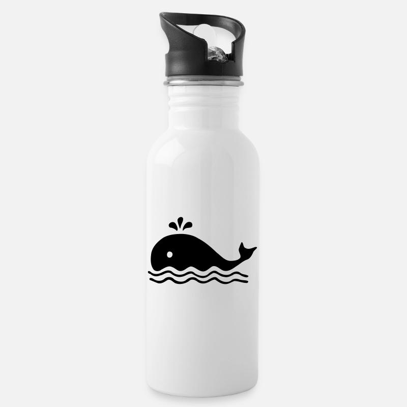 Baleine baleine - Gourde avec paille intégrée - blanc
