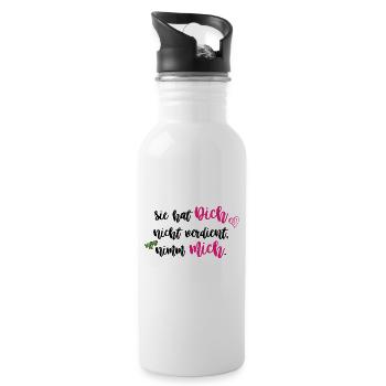 She didn't deserve you black - Water bottle with straw - white - Right
