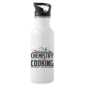 Chemist doing research in the laboratory - Water bottle with straw - white - Right