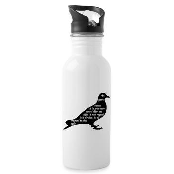 C'est arrivé près de chez vous - Poème Pigeon - Gourde avec paille intégrée - blanc - Droite