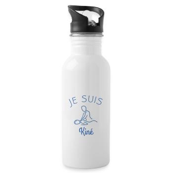 je suis kiné - Gourde avec paille intégrée - blanc - Droite