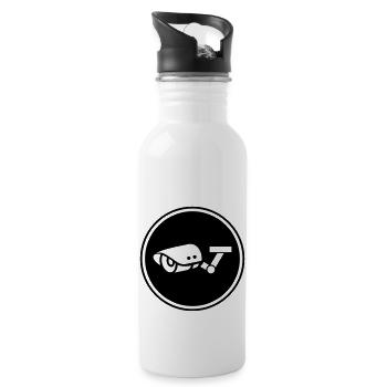 kamera symbol icon - Trinkflasche mit integriertem Trinkhalm - Weiß - Rechts