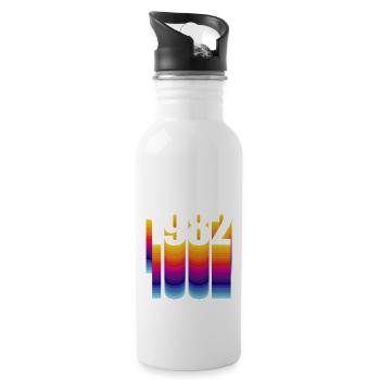 1982 Geburtstagsfeiergeschenk Made In 1982 - Gourde avec paille intégrée - blanc - Droite