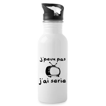 J'peux pas j'ai série excuse pour regarder la télé - Gourde avec paille intégrée - blanc - Droite