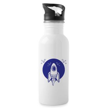 Art cosmos astronomie fusée spatiale - Gourde avec paille intégrée - blanc - Droite