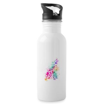 Dogs love dog lovers cool heart dog best F - Water bottle with straw - white - Right
