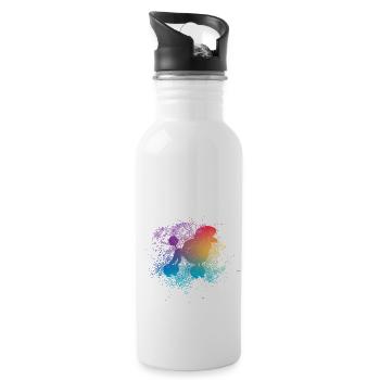 Dog Lover Poodle Love Cute Dog Love Bes - Water bottle with straw - white - Right
