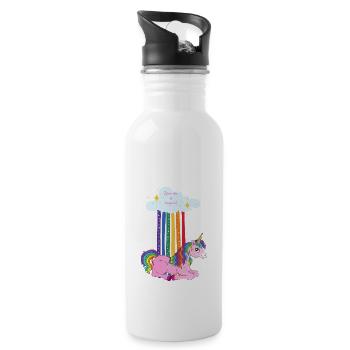 Unicorn Unicorn is magical - Water bottle with straw - white - Right
