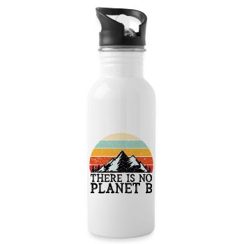 Il n'y a pas de cadeau de protection de l'environnement Planet B - Gourde avec paille intégrée - blanc - Droite