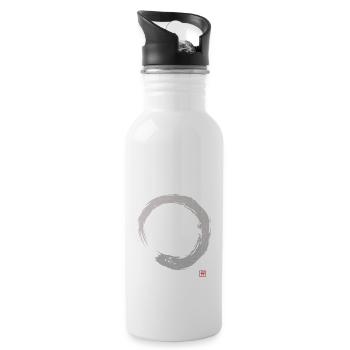 Kalligraphie Enso Kreis | Zen Buddhismus - Trinkflasche mit integriertem Trinkhalm - Weiß - Rechts