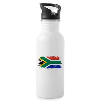 South Africa flag - Water bottle with straw - white - Right