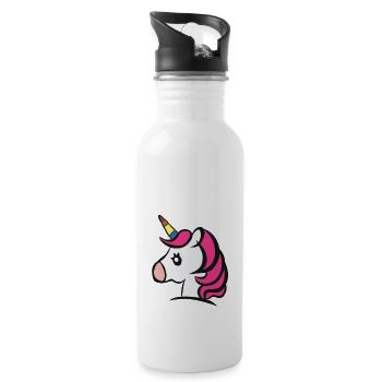 mignon cadeau de licorne licorne bébé licornes enfant - Gourde avec paille intégrée - blanc - Droite