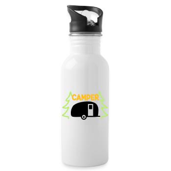 Campeur - prêt pour les vacances - Gourde avec paille intégrée - blanc - Droite