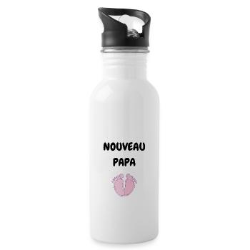 Nouveau Papa Naissance Bébé Futre Père Fille - Gourde avec paille intégrée - blanc - Droite