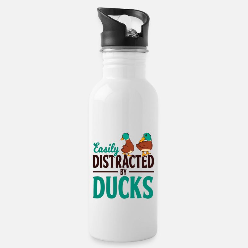 Duck Duck Gift - Water bottle with straw - white