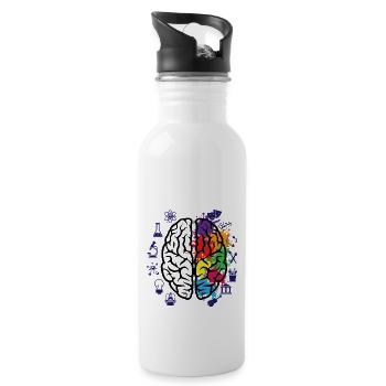 Brain Gift Chemistry Chemist Science - Water bottle with straw - white - Right