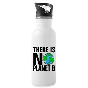 Kein Planet B Klimawandel Erwärmung - Trinkflasche mit integriertem Trinkhalm - Weiß - Rechts