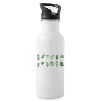 Feuilles de palmier - Gourde avec paille intégrée - blanc - Droite