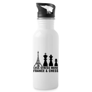 Paris Frankreich Eiffelturm Turm Schach Brettspiel - Trinkflasche mit integriertem Trinkhalm - Weiß - Rechts