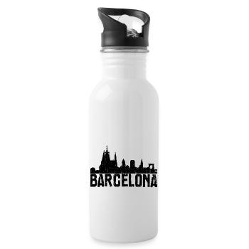 Sagrada Familia Gaudi Kunst Kirche Barca Skyline - Trinkflasche mit integriertem Trinkhalm - Weiß - Rechts