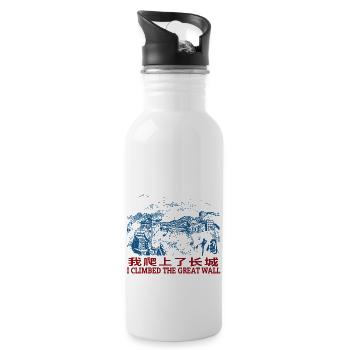 Chinesische Mauer China Wunder Denkmal Peking Aufs - Trinkflasche mit integriertem Trinkhalm - Weiß - Rechts