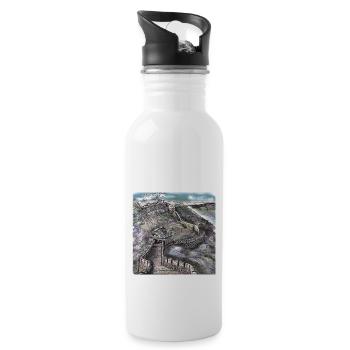 Chinesische Mauer China Wunder Denkmal Peking - Trinkflasche mit integriertem Trinkhalm - Weiß - Rechts