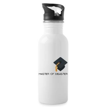 Master of Disaster with graduation hat - Water bottle with straw - white - Right