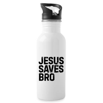Jésus saves bro Jésus Faith don foi - Gourde avec paille intégrée - blanc - Droite