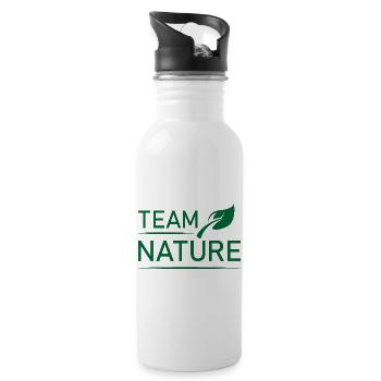 team nature Natur Wald Wälder Symbol Logo icon - Trinkflasche mit integriertem Trinkhalm - Weiß - Rechts