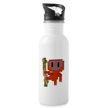 Orang Utan - Trinkflasche mit integriertem Trinkhalm - Weiß - Rechts