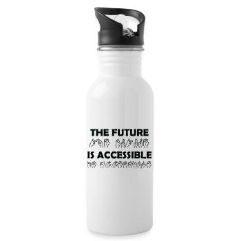 The Future Is Accessible Sign Language - Water bottle with straw - white - Right
