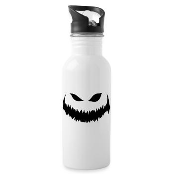 Halloween - Pumpkin Face - Water bottle with straw - white - Right