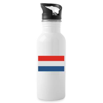 Holland Fahne - Trinkflasche mit integriertem Trinkhalm - Weiß - Rechts