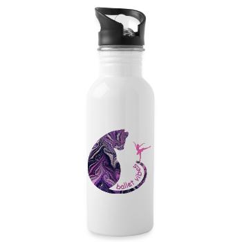 cat with ballerina e 75 - Water bottle with straw - white - Right