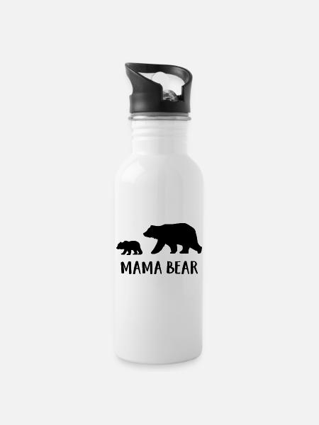 Maman Ours - Gourde avec paille intégrée - blanc