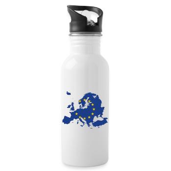 Europe - Gourde avec paille intégrée - blanc - Droite