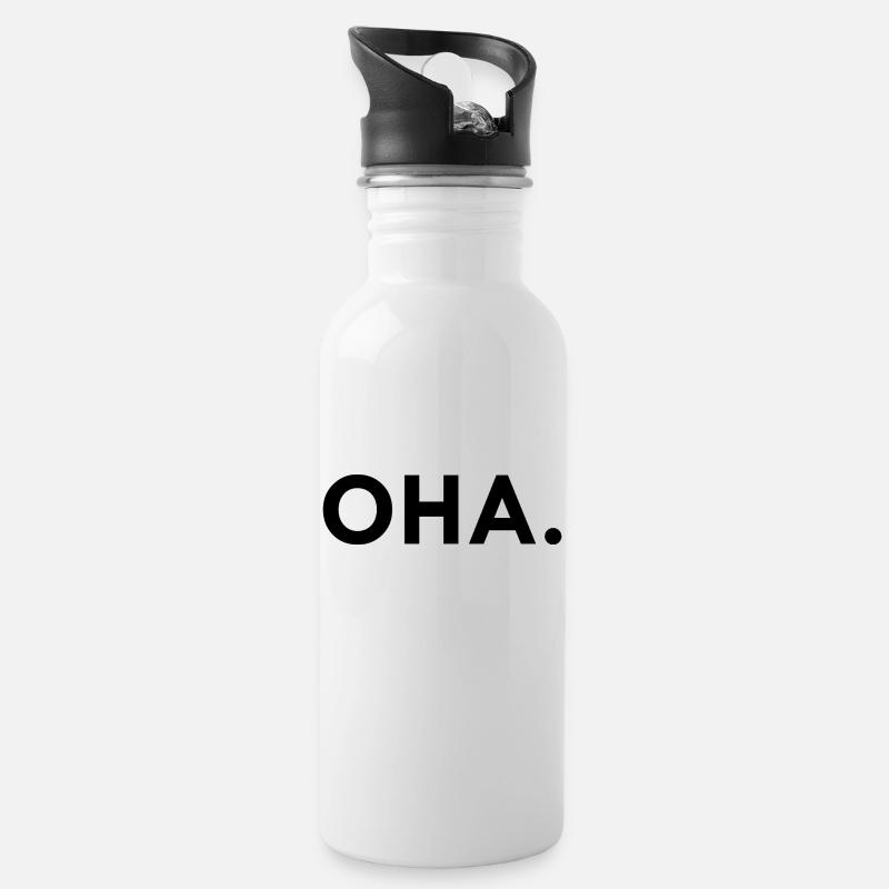 OHA - Water bottle with straw - white