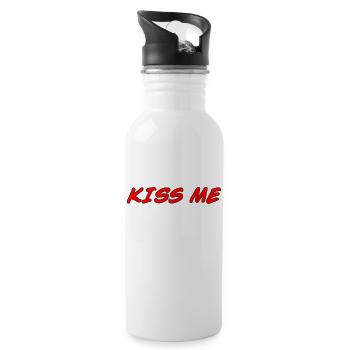 Kiss me 2 - Gourde avec paille intégrée - blanc - Droite