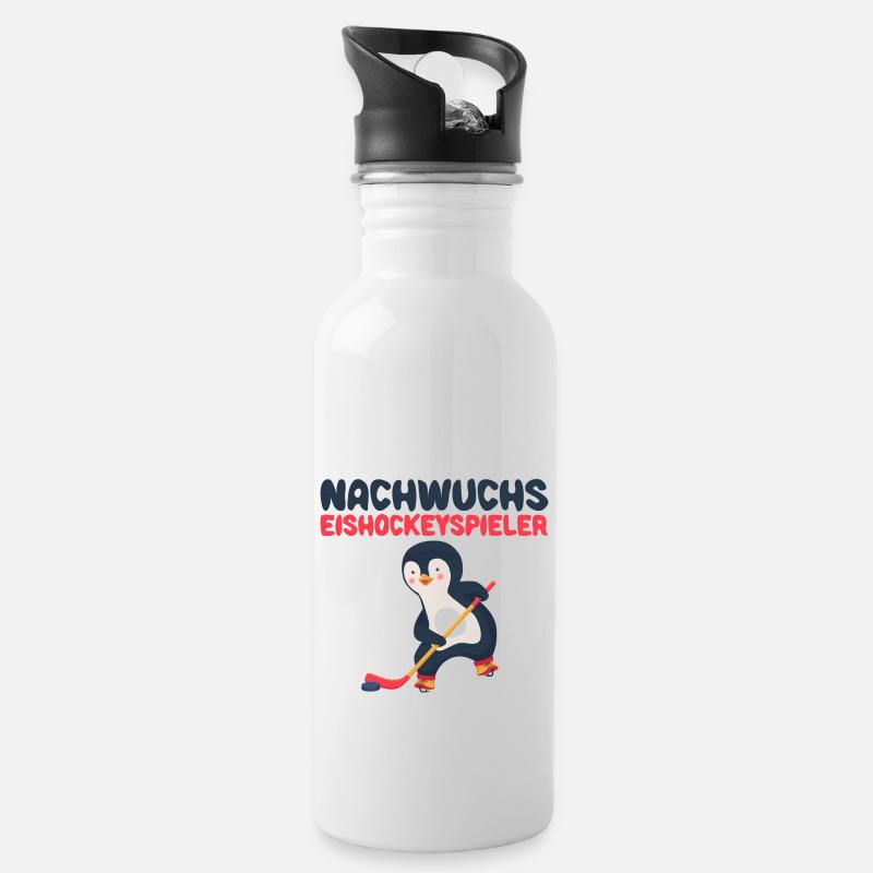 Nachwuchs Eishockeyspieler Eishockey Baby Junge - Trinkflasche mit integriertem Trinkhalm - Weiß