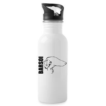 BARSOI Profil Hunde Hund Wilsigns - Trinkflasche mit integriertem Trinkhalm - Weiß - Rechts