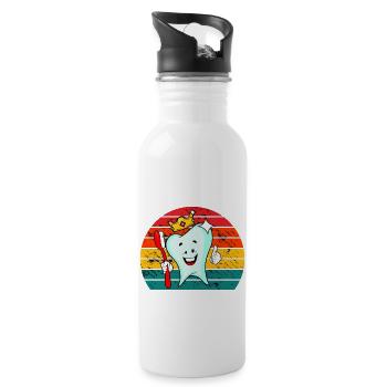 Dentist Dental Assistant Toothbrush I Gift - Water bottle with straw - white - Right