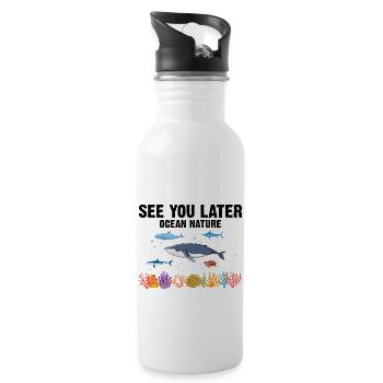 Sea Nature Marine Biologist Sea Marine Biology Ocean - Water bottle with straw - white - Right