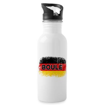Boule Deutschland Fahne Pétanque Spieler - Trinkflasche mit integriertem Trinkhalm - Weiß - Rechts