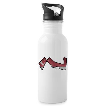 Singapur Rennstrecke mit Flagge - Trinkflasche mit integriertem Trinkhalm - Weiß - Rechts