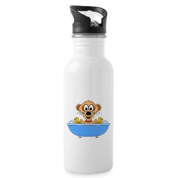 ERDMÄNNCHEN - BADEWANNE - BADEENTEN - BADEN - Trinkflasche mit integriertem Trinkhalm - Weiß - Rechts