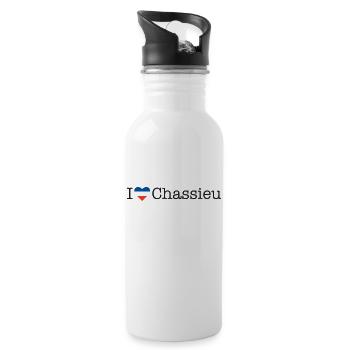 I love Chassieu - Trinkflasche mit integriertem Trinkhalm - Weiß - Rechts
