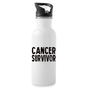 Cancer Survivor - Water bottle with straw - white - Right