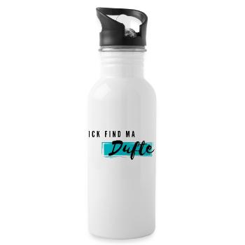 ick find ma dufte - Trinkflasche mit integriertem Trinkhalm - Weiß - Rechts