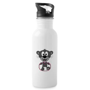 PANTHER - SPRINGSEIL - SEILSPRINGEN - TIER - BABY - Trinkflasche mit integriertem Trinkhalm - Weiß - Rechts