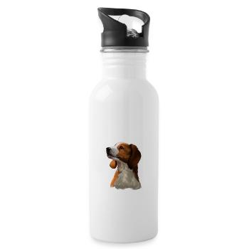 American English Coonhound Dog Sketch Illustration - Gourde avec paille intégrée - blanc - Droite
